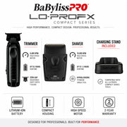 BaBylissPRO® LO-PROFX Compact Series High-Performance Trimmer & Shaver Prepack aspects