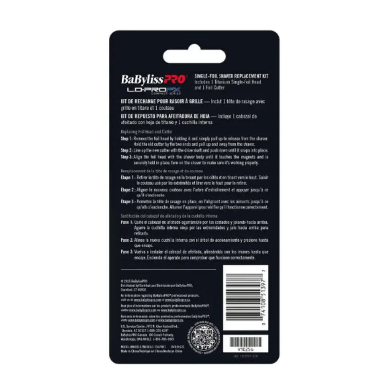 BaByliss Pro LO-PRO hair tool replacement kit packaging on a white background