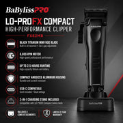 BaBylissPRO LO-PROFX Compact Clipper features 6800 RPM motor and 2.5-hour runtime