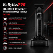 BaBylissPRO LO-PROFX Compact Trimmer features 6800 RPM motor and two-hour runtime