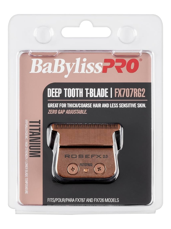 BaBylissPRO Rose Gold Titanium Deep Tooth T-Blade #FX707RG2 — Vip