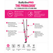 BaBylissPRO® The Prima3000™ 1 1/4" Stainless Steel Styling Iron (Fuchsia) aspects