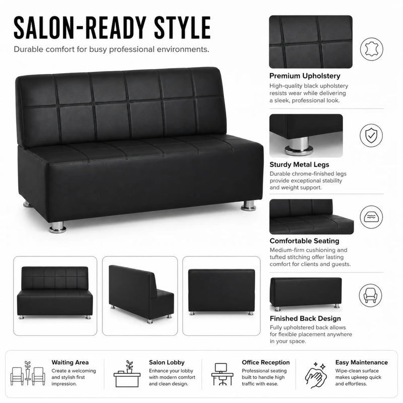 Barber Signature Noir Reception Bench Assorted Colors