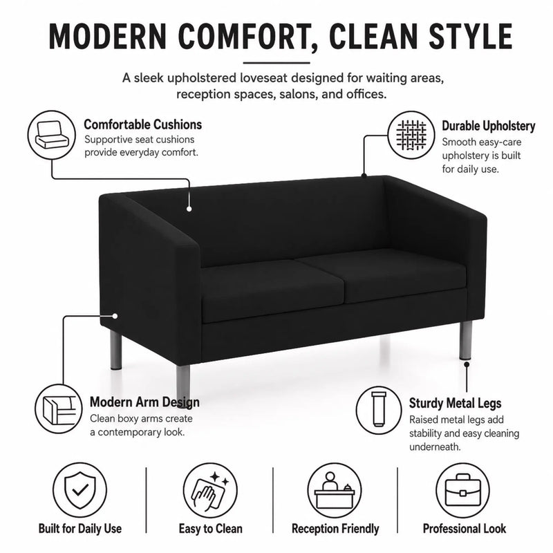 Barber Signature Regency Reception Bench Black