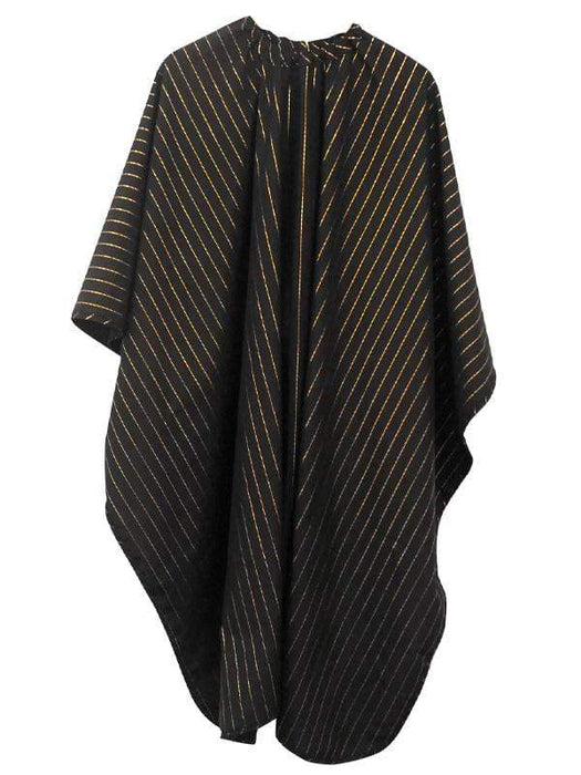 barber strong cape black with gold pinstripe