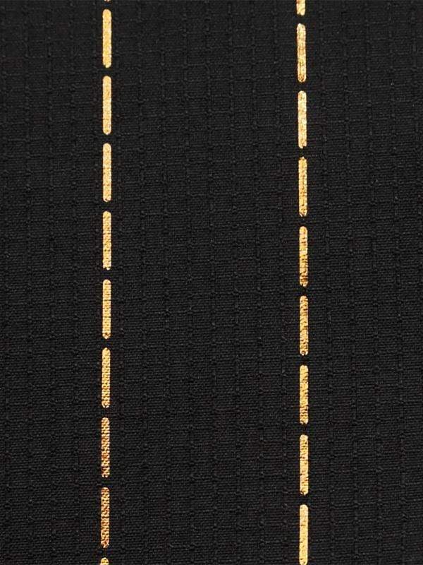 barber strong cape black with gold pinstripe