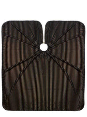 barber strong cape black with gold pinstripe