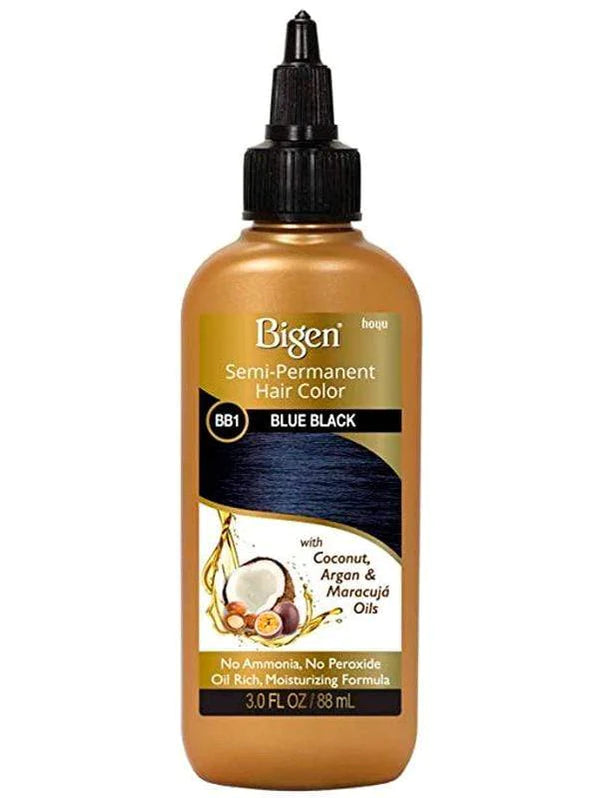 bigen semi permanent hair color blue black