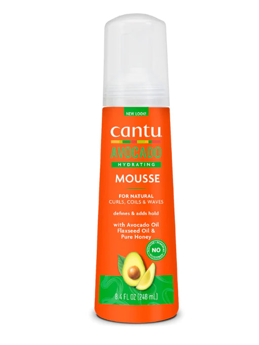 cantu sulfate free hydrating styling mousse with avocado oill