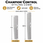 Champion Control styling comb sizes compared: 7-inch CC34 and 8.5-inch CC33