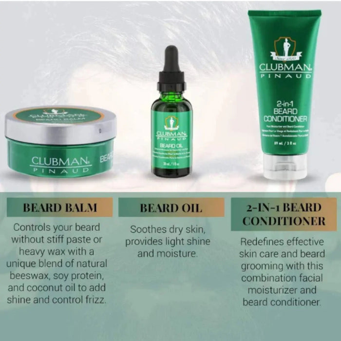 Clubman Beard 3 Piece Kit 3