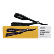Cocco folding straight edge razor with packaging, professional barber razor for precision shaving