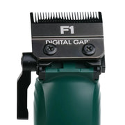 Cocco F1 Digital Gap clipper blade close-up for sharp precision cutting and smooth fades