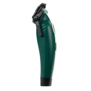 Cocco green cordless hair clipper side view with slim ergonomic body and taper lever for smooth blending