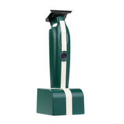 Cocco Veloce Lite green cordless trimmer with charging stand, professional barber clipper for precise grooming