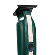 Cocco Veloce Lite green cordless hair trimmer with T-blade, professional barber trimmer for precision detailing