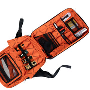 Cocco barber backpack fully packed with hair clippers, trimmers, and grooming tools in organized compartments