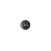 A single round black power button symbol button with a metallic sheen, centered on a solid white background. Compatible with the cocco clipper, shaver, trimmer.