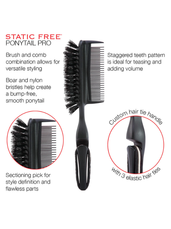 Cricket Static Free Ponytail Pro Black Brush