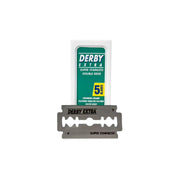 Derby Extra double edge razor blade with packaging on a white background
