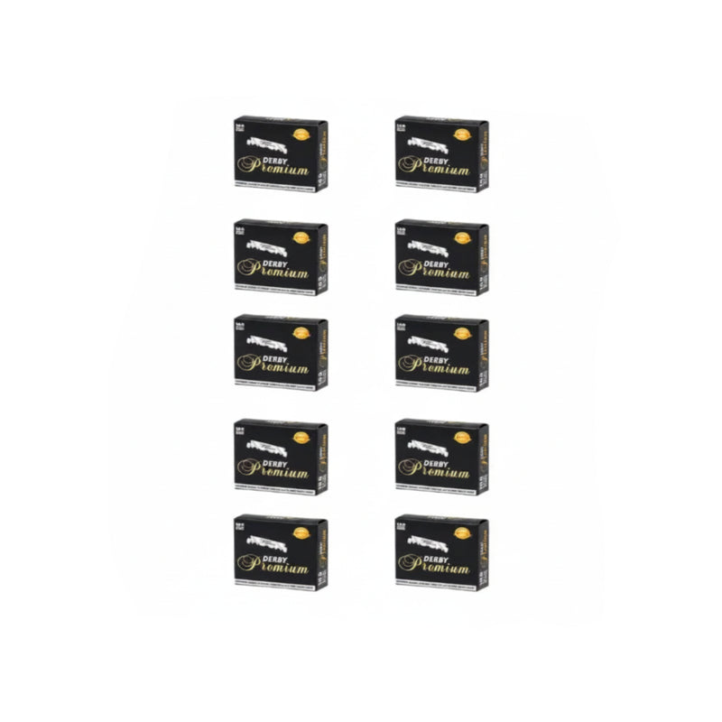 Multiple boxes of Derby Premium on a white background
