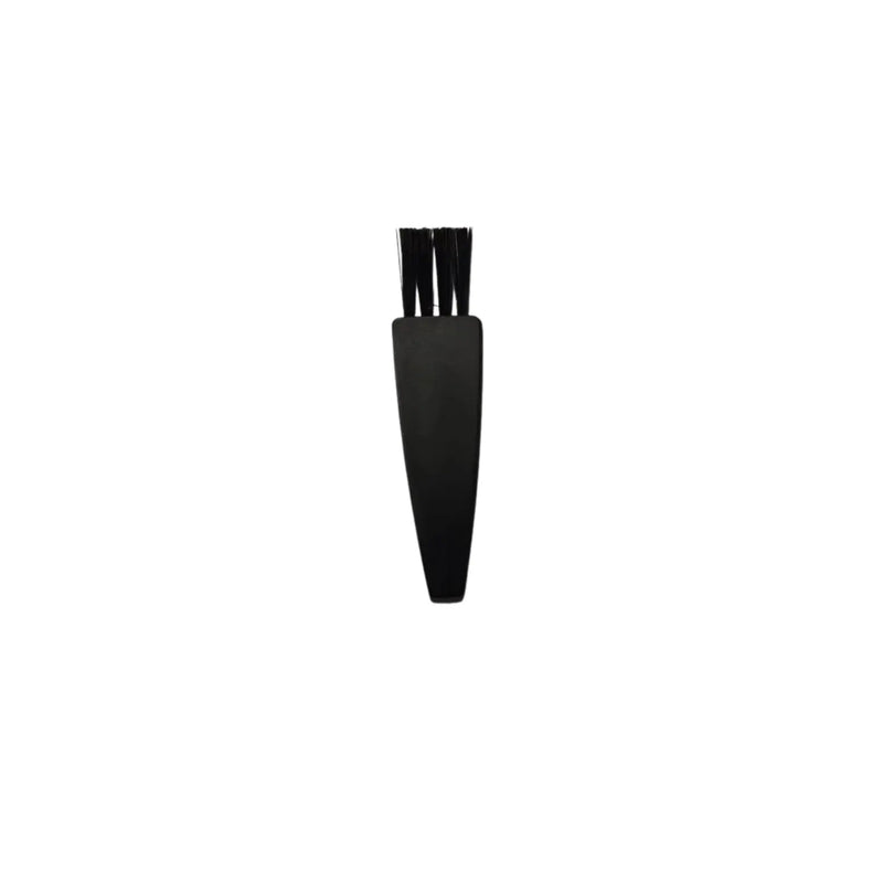 Black makeup brush on a white background