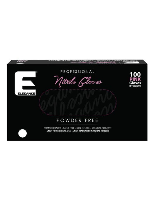 elegance professional nitrile gloves 100 pack pink