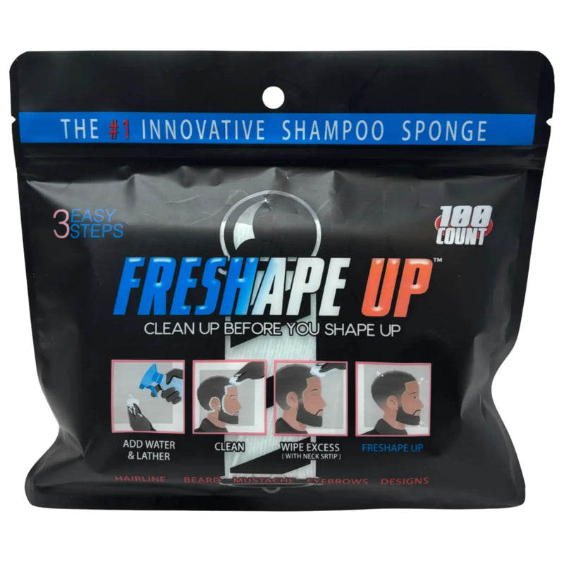 FreShape Up 100 Packs No-Rinse Barber Sponges