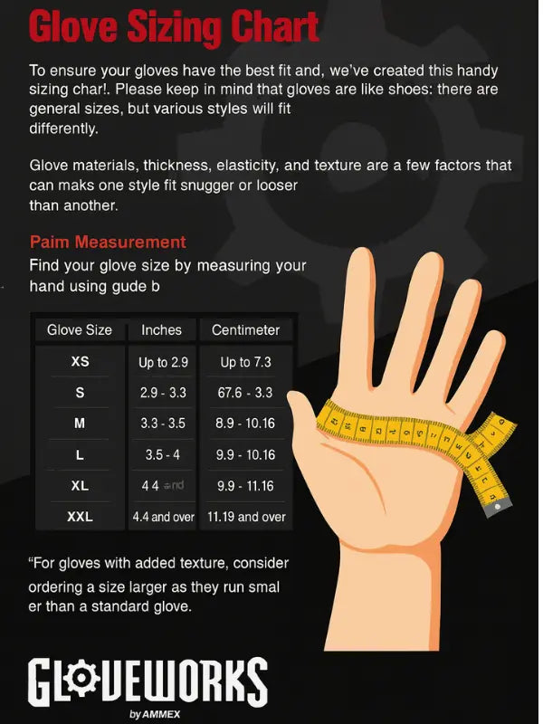 GLOVEWORKS Black Nitrile gloves 5MIL Assorted Sizes