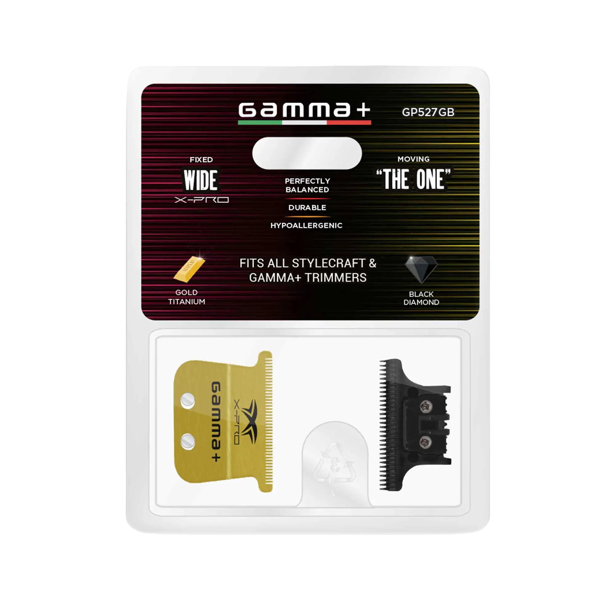 Gamma+ Gold X-Pro Wide Trimmer Blade & DLC Cutter — Vip Barber Supply