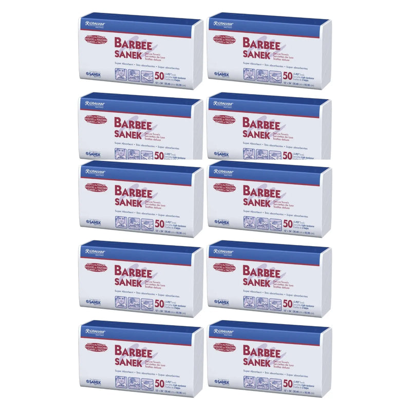 Graham Barbee Towel 12"x 24" White Box of 10