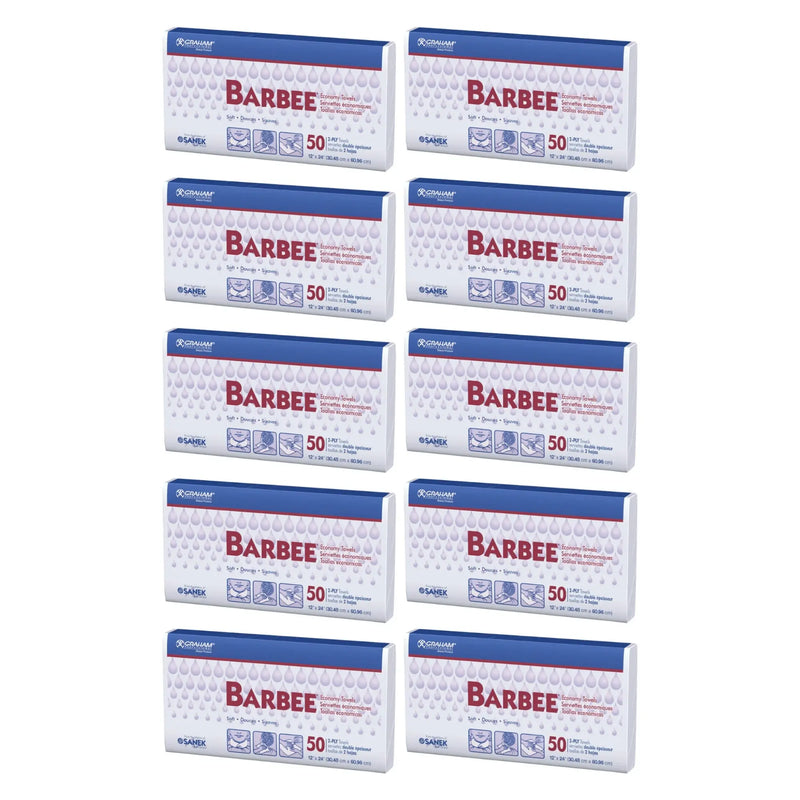 Graham Barbee Towel 12"x 24" White Box of 10