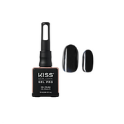 Kiss Gel Pro nail polish bottle with black gel polish on a white background