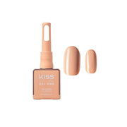 Kiss Gel Pro nail polish bottle with two nails painted in the same color on a white background