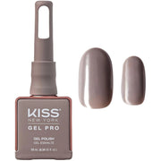 Kiss Gel Pro nail polish bottle with a sample of the gel polish on a white background