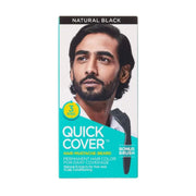 Quick Cover hair color kit packaging with a man's face on a white background