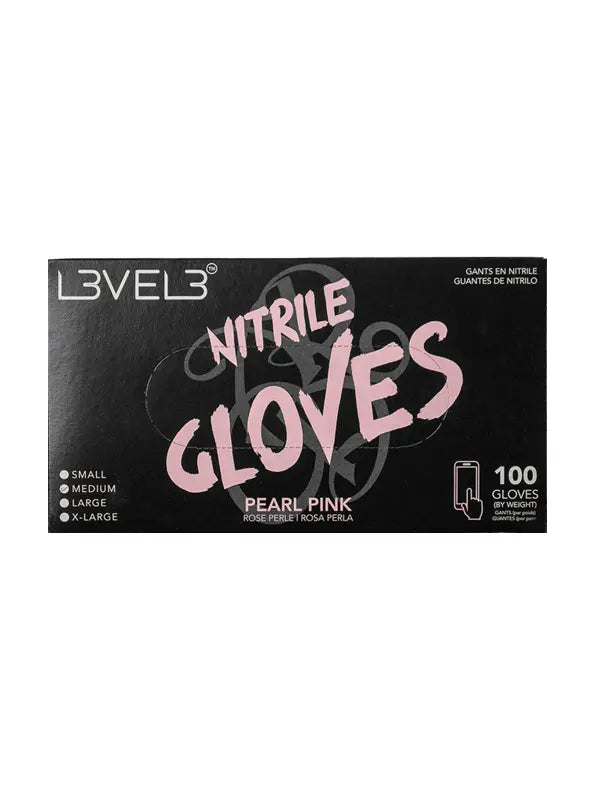 L3VEL3 Professional Nitrile Gloves Pearl Pink