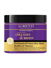 Lorenti collagen and biotin hair mask jar on a white background