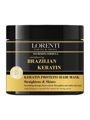 Lorenti Brazilian Keratin hair mask jar on a white background