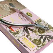 Nail clippers on a floral-themed box with 'Marie Lelies Royalty Nails' branding.