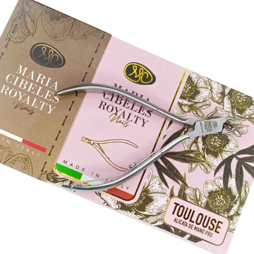 Nail clippers with floral packaging on a white background