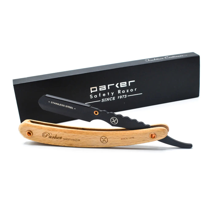 Parker SRP Pine & Stainless Steel Clip Type Straight Barber Razor