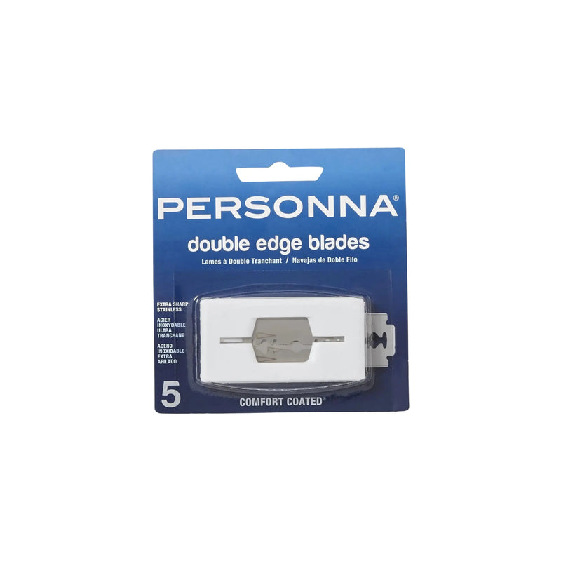 Pack of Personna double edge blades on a white background