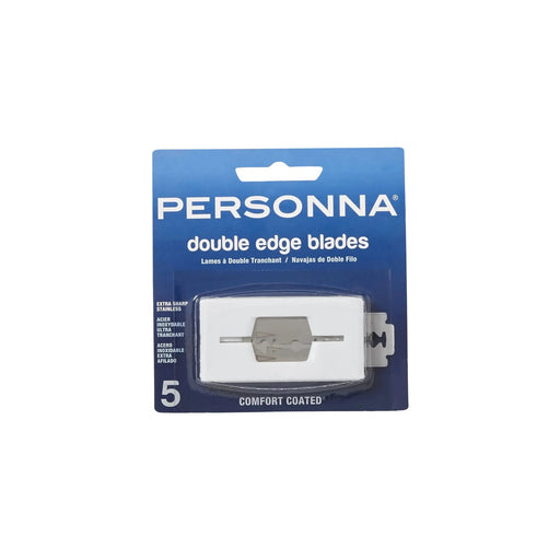 Pack of Personna double edge blades on a white background