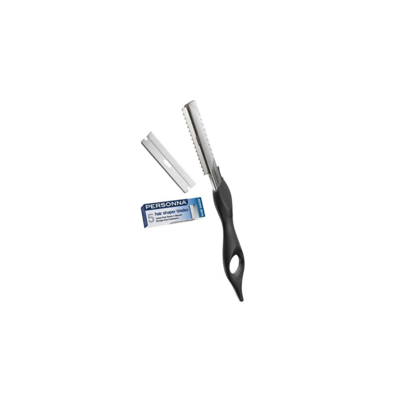 Hair straightener with packaging of blades on a white background