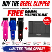 Promotional graphic for Rebel Clipper with free Gamma Magnetic Mat offer