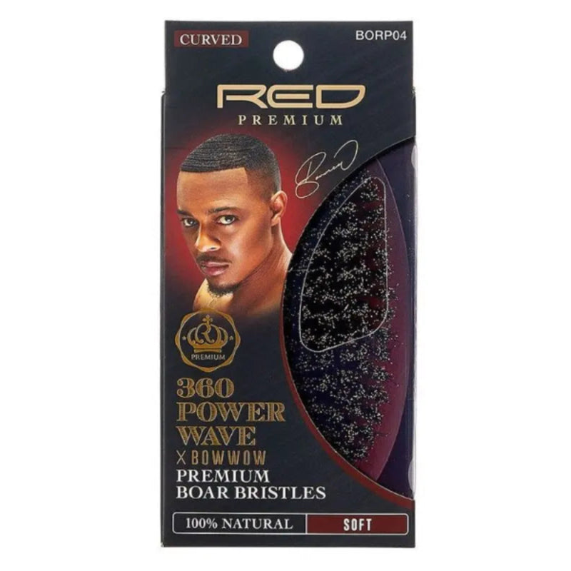 Red Premium 360 Power Wave hair product packaging with a man's face on the label.