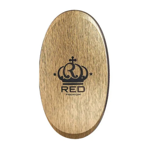 Wooden palm board with 'RED Premium' logo on a white background