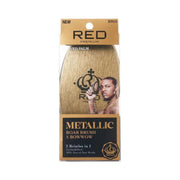 Red Premium Metallic Boar Brush x Bowwow hair extension set in shade Red Palm, featuring a gold and black retail package with a photo of a man holding a brush.