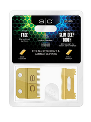 Stylecraft Clipper Blade with Moving Gold Titanium Slim Deep Tooth Cutter Set